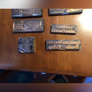 Sunshine biscuits vintage 6 letter press printing blocks
